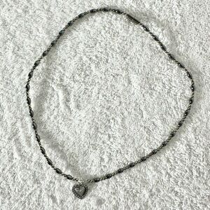 5/$35 Handmade Metallic Magnetic Beaded Necklace With Heart Pendant